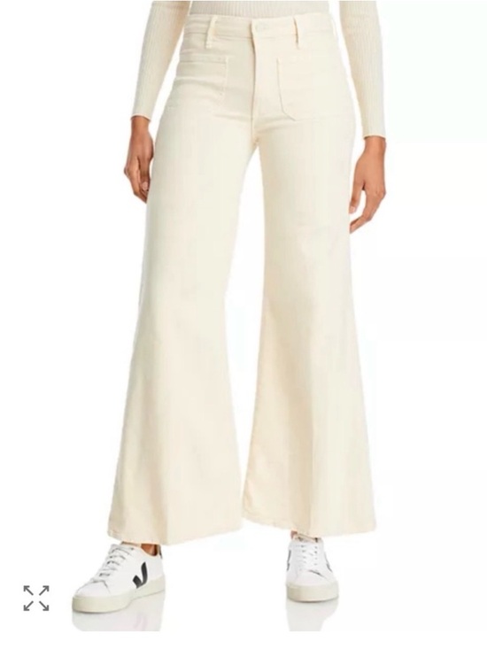 MOTHER Pants - MOTHER The Patch Pocket Roller Skimp Wide Leg Jeans Sz 29 Chalk Ivory